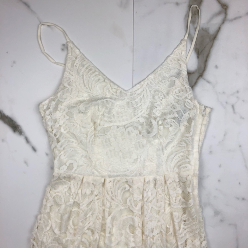 NWT H&M Ivory White Lace Spaghetti Strap Dress - Picture 3 of 7